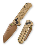Trivisa Skarn-RG Crossbar Lock EDC Folding Pocket Knife,2.9'' M390 Steel Blade, Titanium Handle