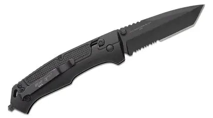 Brand New - Bear & Son MC-560-AlBK-B Folding Knife 3.25" Tanto Point Sandvik 14C28N Black Blade Aluminum Handle Black