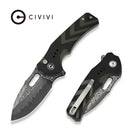 Like New - Civivi Vexron | 3.54" Damascus Blade | Black & Green G10 Handle | Flipper | Like New