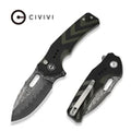 Like New - Civivi Vexron | 3.54" Damascus Blade | Black & Green G10 Handle | Flipper | Like New