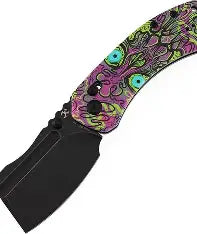 Kansept Korvid V | Crossbar Lock | Jade G10 with Purple Undead Print | 2.91" Blackwash D2 Blade | Koch Tools Designed | TE2030V5